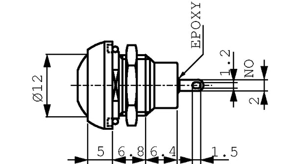 IPR1SAD2L0G - osvetljena tipka ON-OFF 1NO 48 V / 250 V, Apem